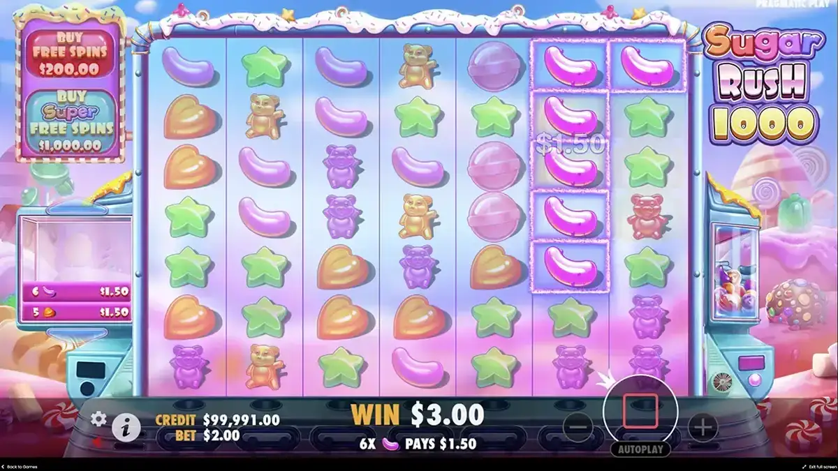 ¿Qué significa comprar bonos en Sugar Rush 1000?